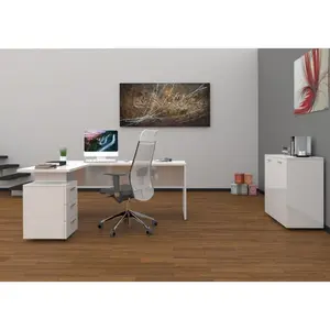 Calderone 180cm W Rectangular Executive Desk White/White