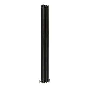 Vertical Black Triple Column Radiator (H) 1800mm x (W) 200mm, 3426 BTU.