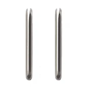 GoodHome Gen Nickel effect Kitchen cabinets D-shaped Pull Handle (L)10.6cm (D)30mm, Pack of 2