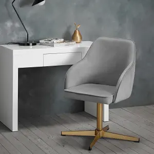 Felix Office Chair Grey Gold Legs