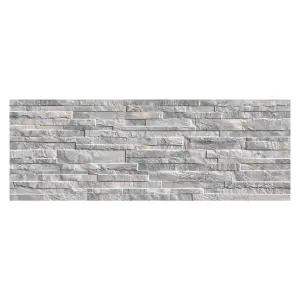 Oracle Grey Split Faced Stone Effect Porcelain Tile - Pack of 4, 1.14m² - (L)890x(W)320