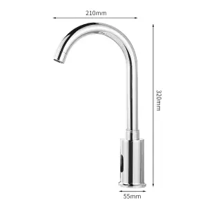 Nes Home Kitchen Sink Mixer Tap Basin Chrome Faucet Automatic Touchless Infrared Sensor