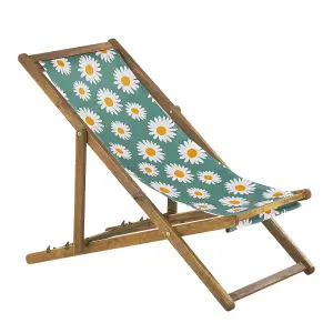 Sun Lounger Wood Light Brown ANZIO