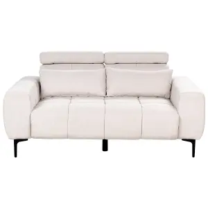 2 Seater Fabric Sofa Beige VEGAMO