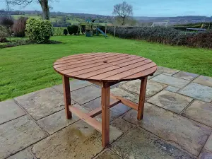 Valley Round Garden Dining Table - Timber - L113 x W113 x H75 cm - Minimal Assembly Required