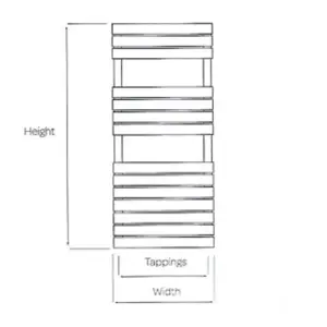 850mm (H) x 500mm (W) - Vertical Bathroom Towel Radiator (Derby) - (0.85m x 0.5m)