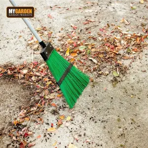 Telescopic Garden Yard Broom Stiff Brush Aluminium Handle 1096