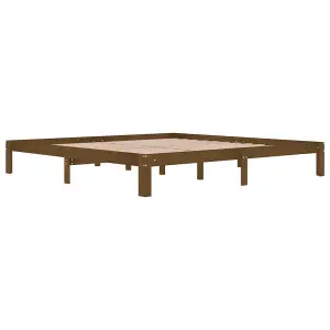 Berkfield Bed Frame Honey Brown Solid Wood Pine 200x200 cm