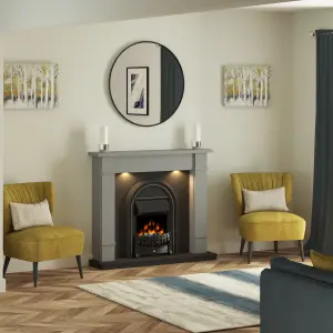 Be Modern Deansgate Light grey & black Inset Electric Fire suite