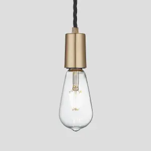 Industville Sleek Edison Pendant, 1 Wire, Brass