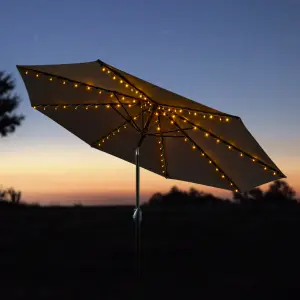 Parasol String Lights 80 Warm White LED Garden Timer Lights Battery Operated