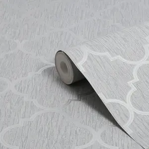 Superfresco Silk Sparkle Trellis Silver Wallpaper