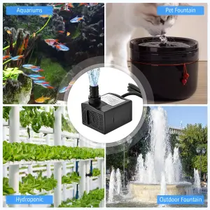 Costway 900L/H 22W Submersible Pump Fountain Water Pump with 2.2M High Lift 3 Nozzles