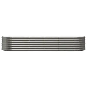 Berkfield Garden Planter Powder-coated Steel 224x80x36 cm Grey