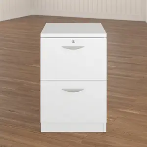 2 Drawer Filing Cabinet White