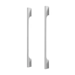 GoodHome Hikide Chrome effect Silver Kitchen cabinets Bar Handle (L)35.2cm (D)30mm, Pack of 2