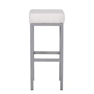 Cordish Upholstered Counter Stool with Metal Frame White