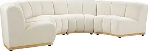 Granvia Ecru Boucle Modular Sofa, 4-Seater Half Circle Sofa - Daals - Sofas