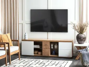 Beliani Modern TV Stand Light Wood FARADA