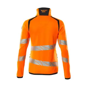 Mascot Accelerate Safe Ladies Microfleece Jacket with Zipper (Hi-Vis Orange/Dark Navy)  (Large)