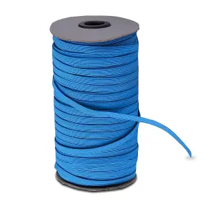 5mm Wide Flat Elastic Band, Adjustable Strech Elastic Cord Flat Tape, Blue - 25 metres