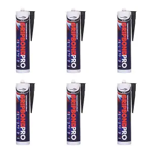 BOND-IT Gripbond Pro Hybrid Sealant and Adhesive Black 310ml - Pack of 6