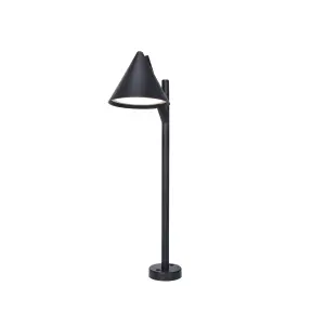 GoodHome Eriksson Matt Black LED Outdoor Stake light (D)120mm, Pack of 3