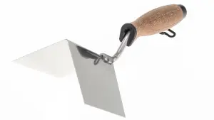 Toolty Corner Lining External Angled Trowel with Cork Handle 120x75mm Stainless Steel for Plastering Finishing DIY