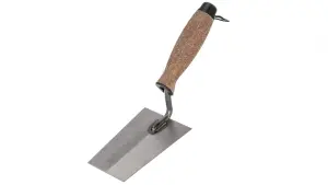 Toolty Bucket Trowel with Cork Handle 130mm Grinded Carbon Steel for Brickwork and Plastering Rendering Masonry DIY