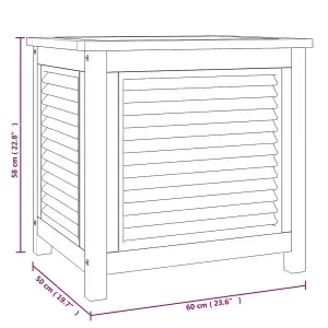 Berkfield Garden Storage Box with Bag 60x50x58 cm Solid Wood Teak