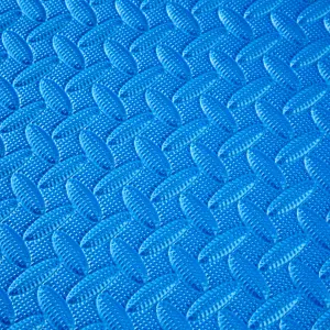 Gym Mats - 12 interlocking sections with 24 edge pieces, 61 x 61 cm each - blue