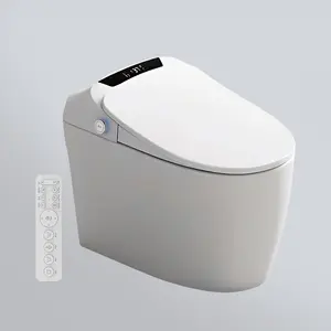 Smart Bidet Toilet for Bathrooms with Inner Tank, Touch Sensor, Auto Flush, Adjustable Seat Temperature, Auto Open/Close Lid