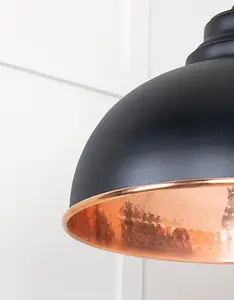 Hammered Copper Harborne Pendant in Elan Black