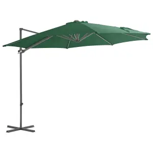 Berkfield Cantilever Umbrella with Steel Pole Green 300 cm