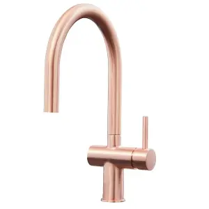 Liquida W19CP Single Lever Pull Out Head Copper Kitchen Mixer Tap