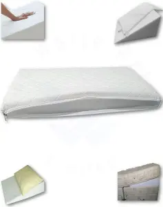 Baby WEDGE PILLOW 100% Real Viscoelastic Pure FOAM BAMBOO Hypoallergenic Triangle Cushion - Small Wedge Pillow 36 x 32 x 7 cm