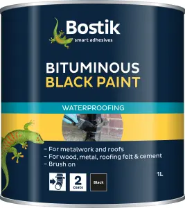 Bostik Black Multi-purpose waterproofer, 1L Tin