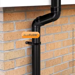 Aluflow Black Round Downpipe Bracket (Dia) 68mm