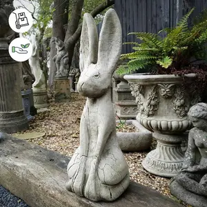 Large Stone 'Rustic Hare' Garden Sculpture