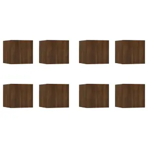 Berkfield Wall-mounted TV Cabinets 8 pcs Brown Oak 30.5x30x30 cm