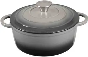 Robert Dyas 22cm Cast Iron Casserole Pan - Grey