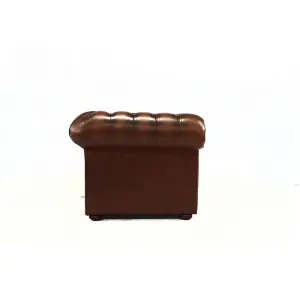 Chesterfield 3 Seater Antique Tan Real Leather Sofa Bespoke In Classic Style