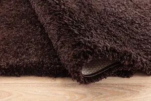 Serdim Rugs Plain Living Room Shaggy Area Rugs Brown 200x290 cm