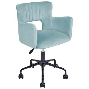 Desk Chair Velvet Mint Green SANILAC