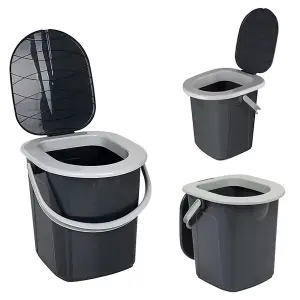 2x 22 Litre Large Outdoor Compact Portable Lightweight Camping Toilet Seat & Lid