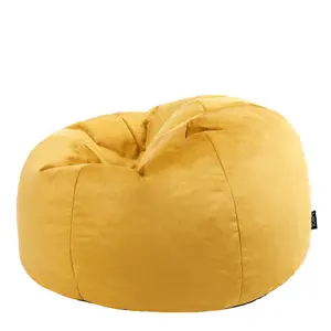 icon Aurora Classic Velvet Bean Bag Chair Ochre Yellow Bean Bags