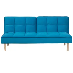 Beliani Traditional Sofa Bed SILJAN Sea Blue