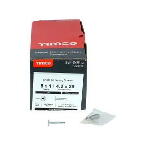 TIMCO Self-Drilling Wafer Head Silver Screws - 4.2 x 25