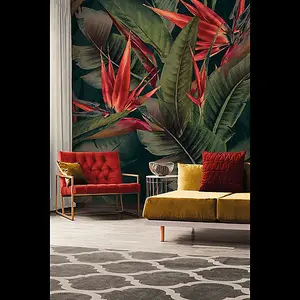 Galerie Havana Red Large Floral Plant Wall Mural