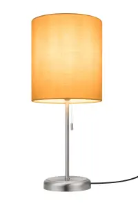 GoodHome Penistone Straight Brushed Mustard Chrome effect Table lamp